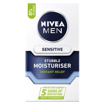 Men Sensitive Stubble Moisturising Gel With 0% Alcohol, 50Ml